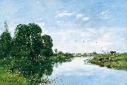 Eugene Boudin The River Touques at Saint Arnoult Spain oil painting artist